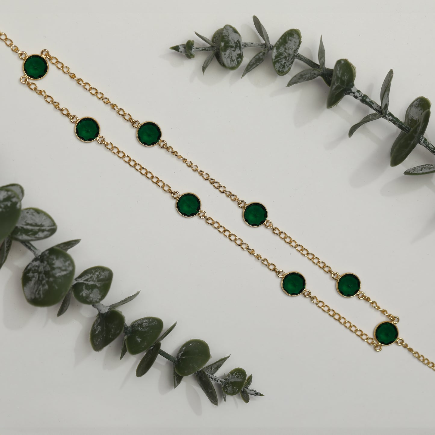 Green stone chain