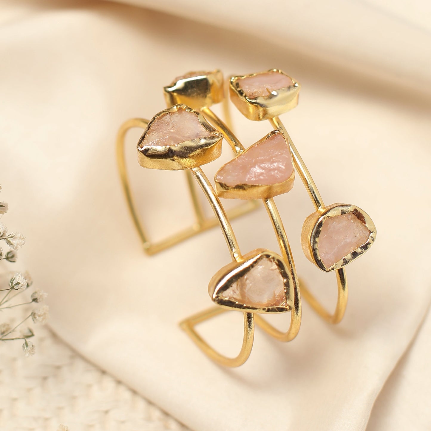 Baby Pink Raw Stone Bangle