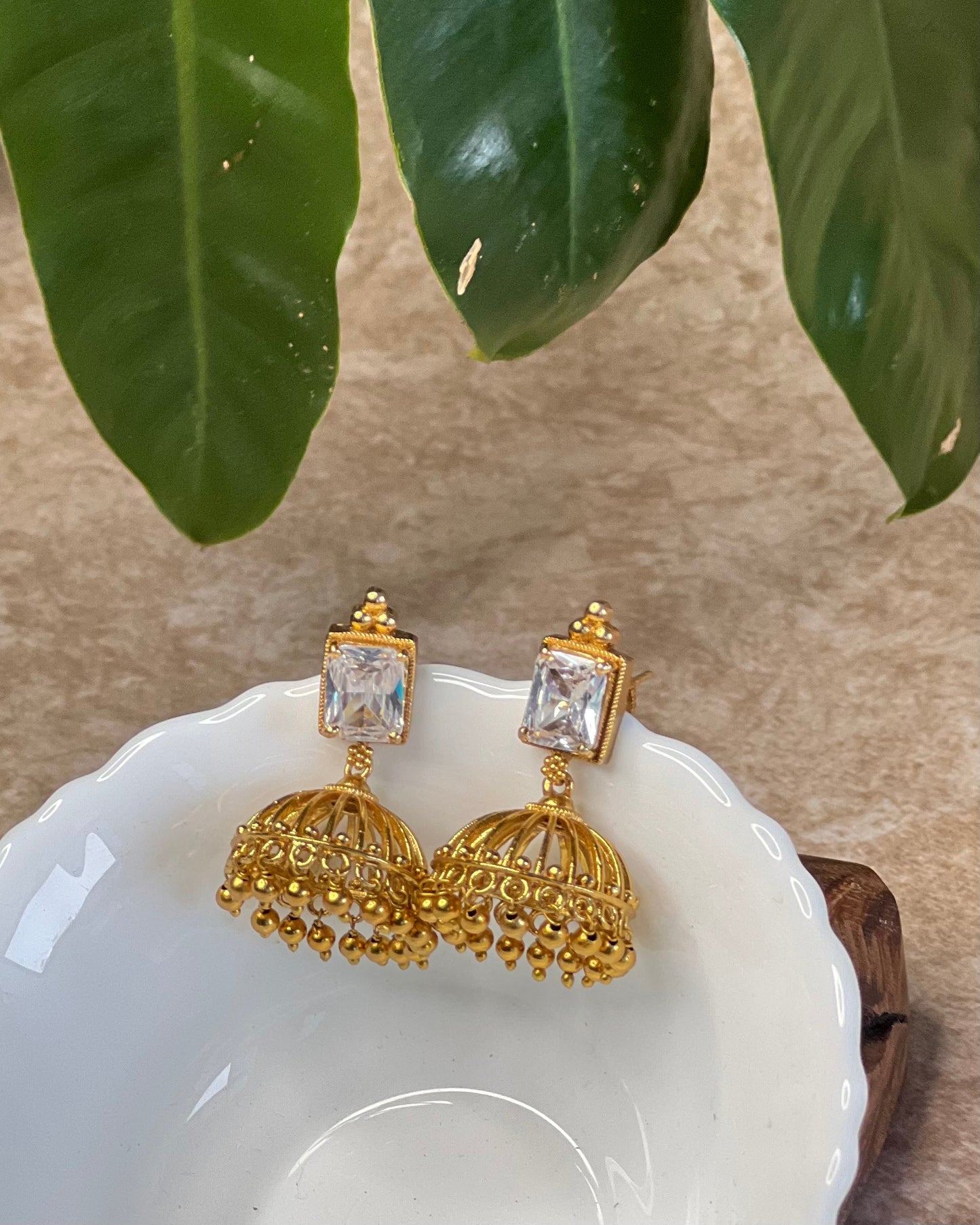Crystal stone Jhumka