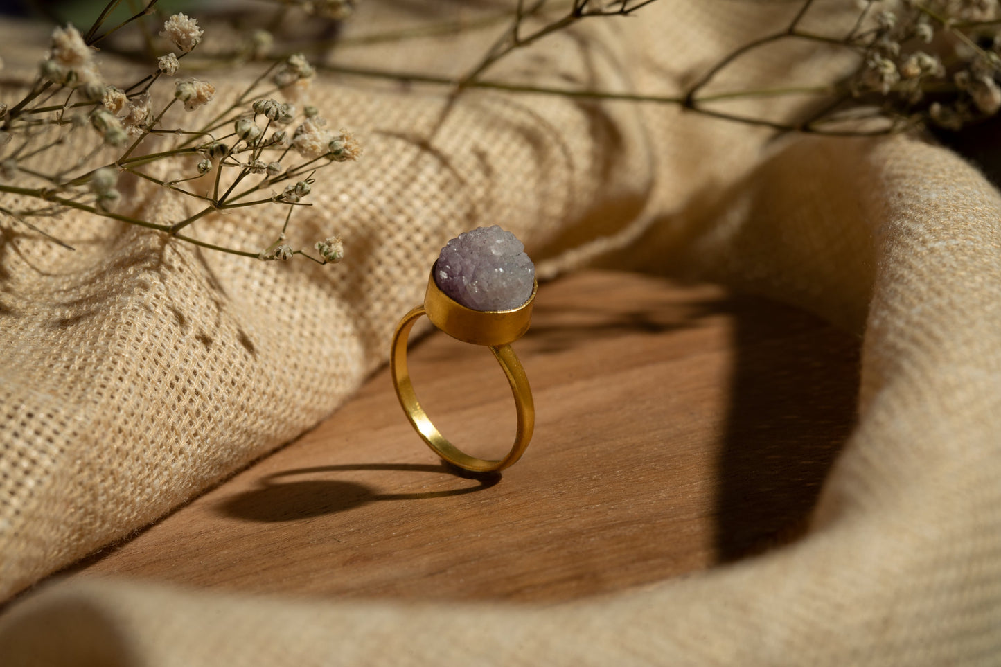 Grape Crystal stone ring