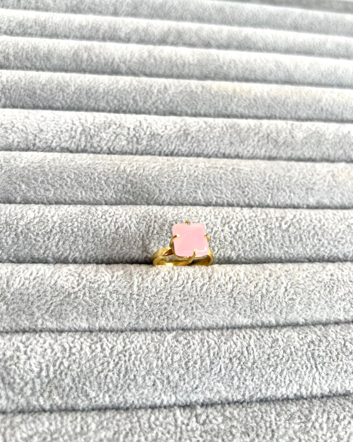 Baby pink stone ring