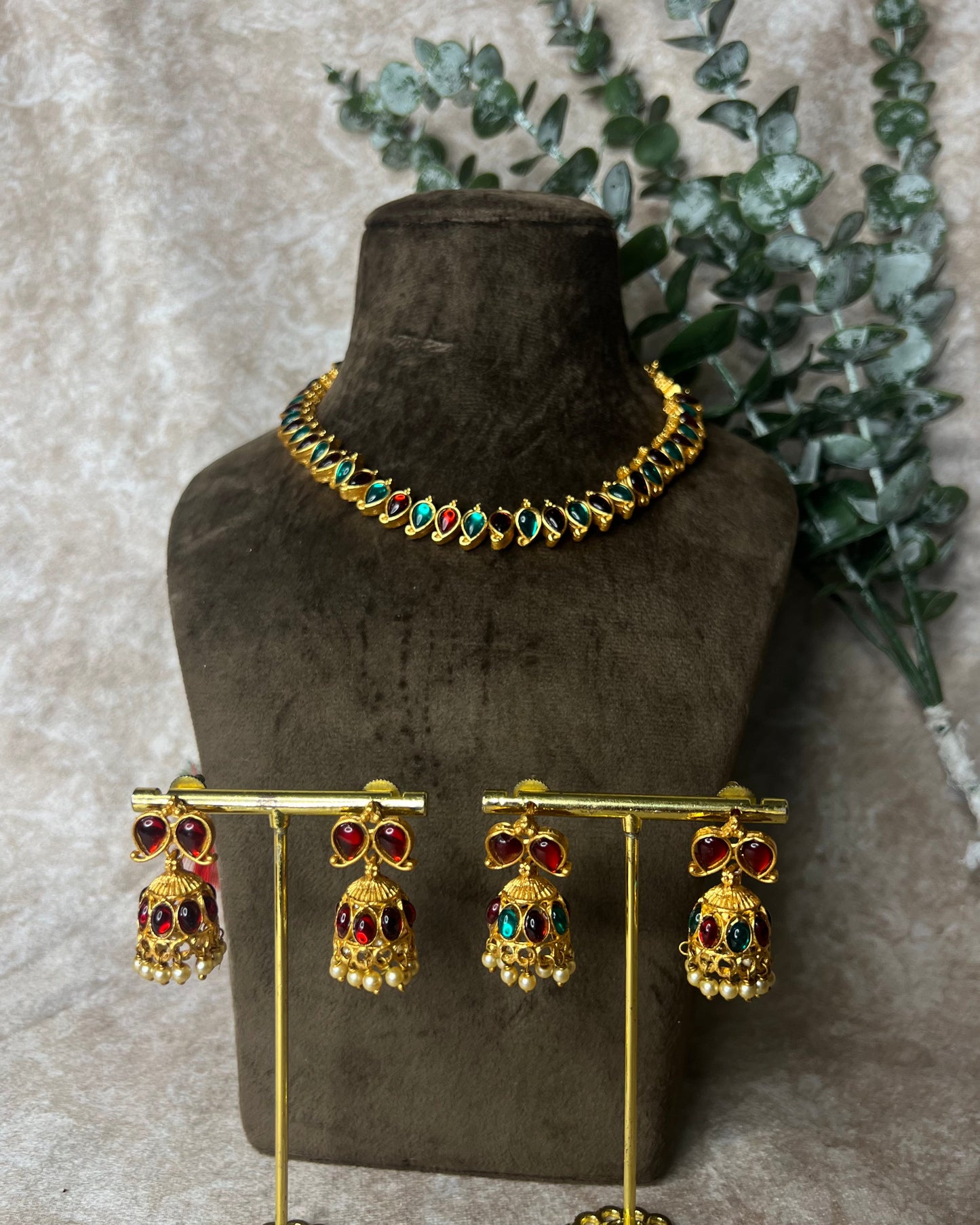 Multi colour Mango Necklace set