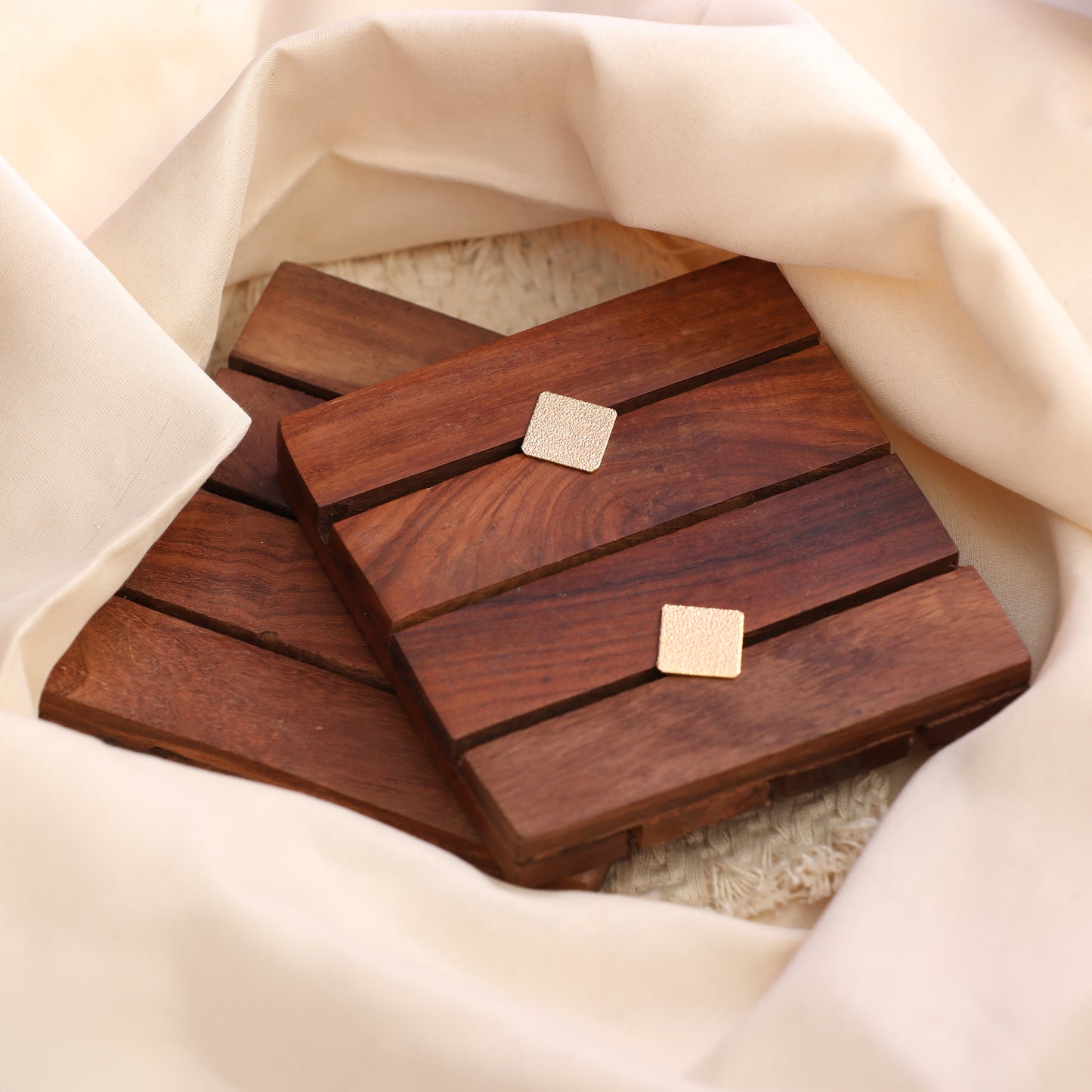 Square Gold Stud