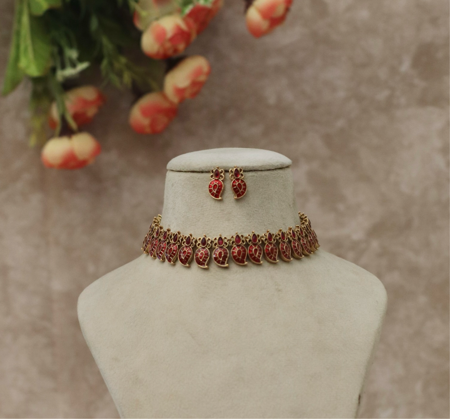 Mango Design Traditional Necklace Set