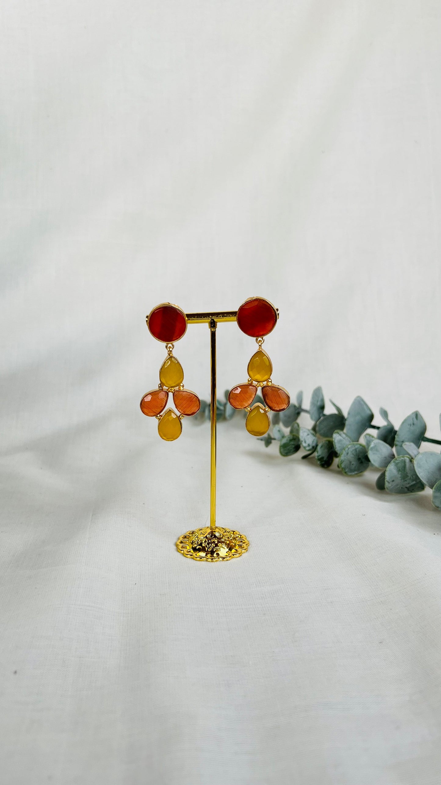 Terracota Glossy Stone Earring