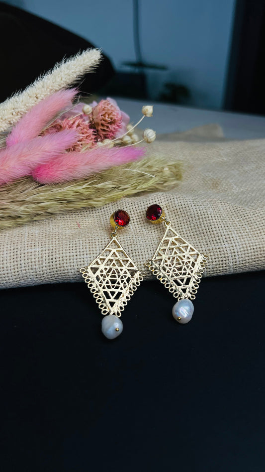 Talia Red Stone Earring