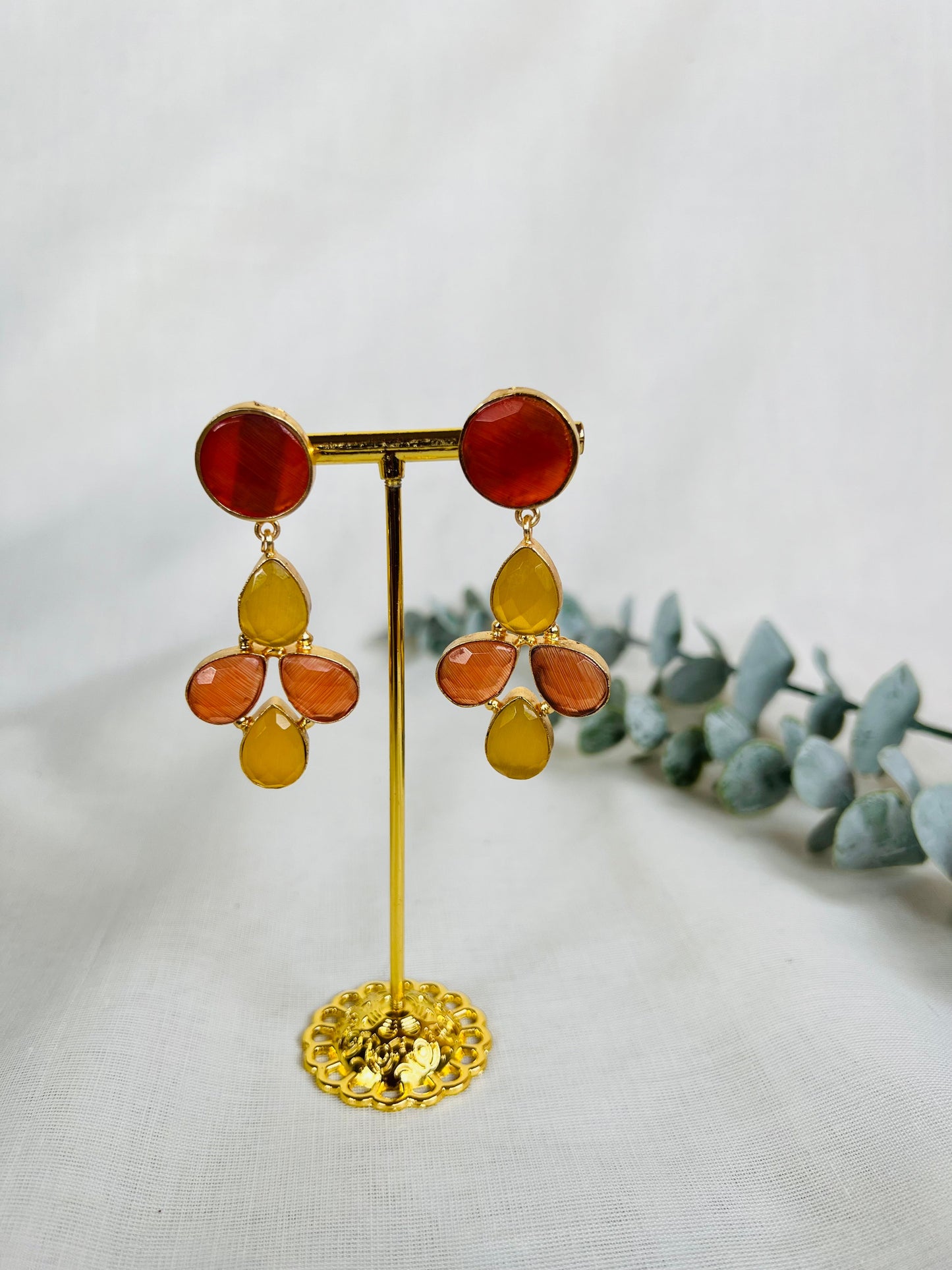 Terracota Glossy Stone Earring