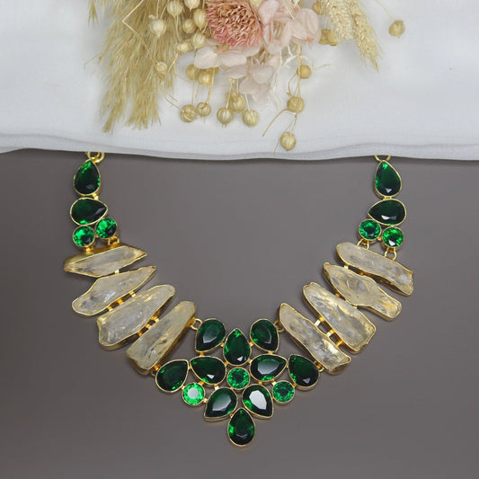 Leah Raw Stone blue  Neckpiece