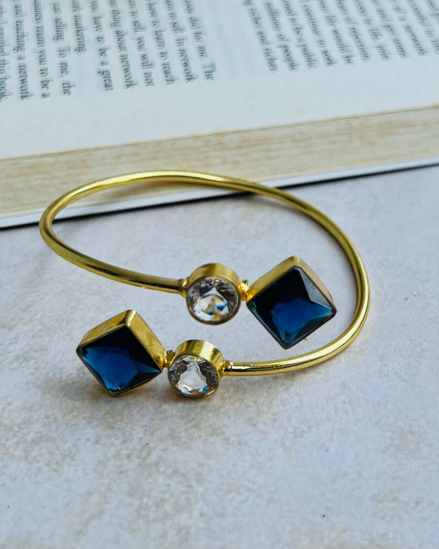 Blue Glossy Stone Bangle