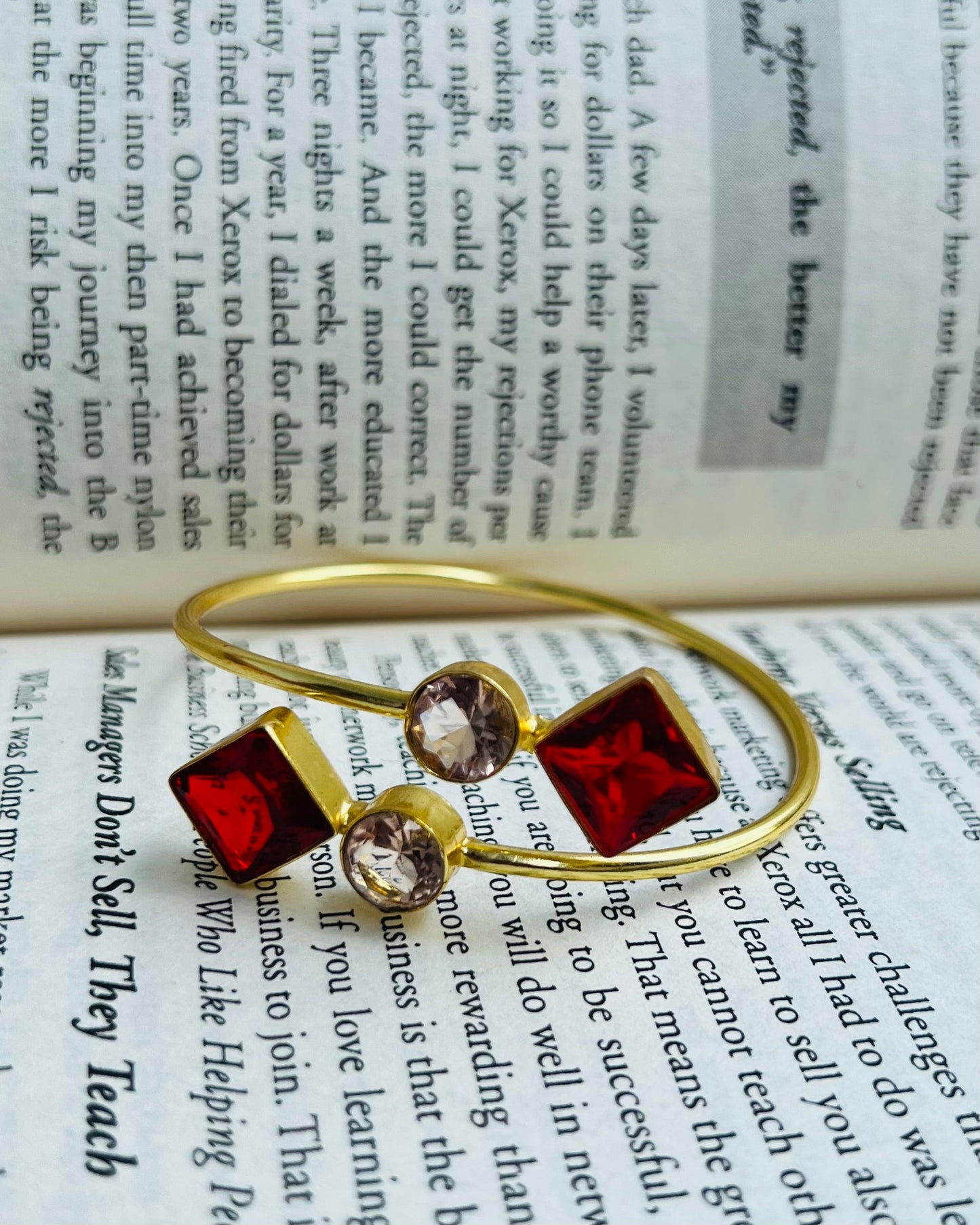 Red Glossy Stone Bangle
