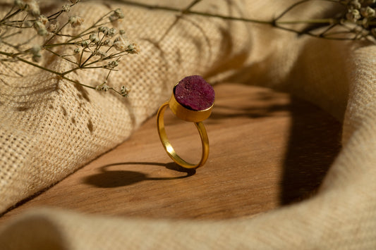 Grape Crystal stone  ring