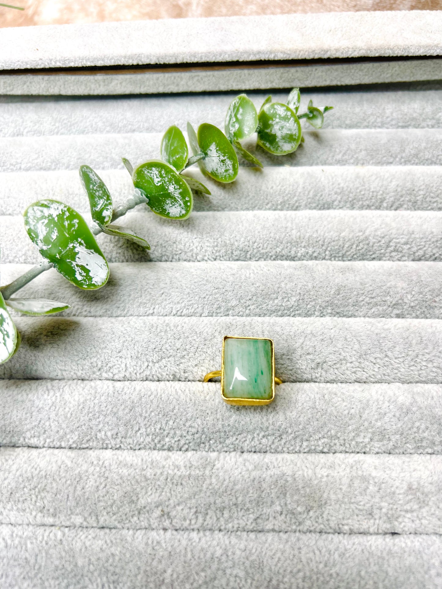 Irish green stone  ring