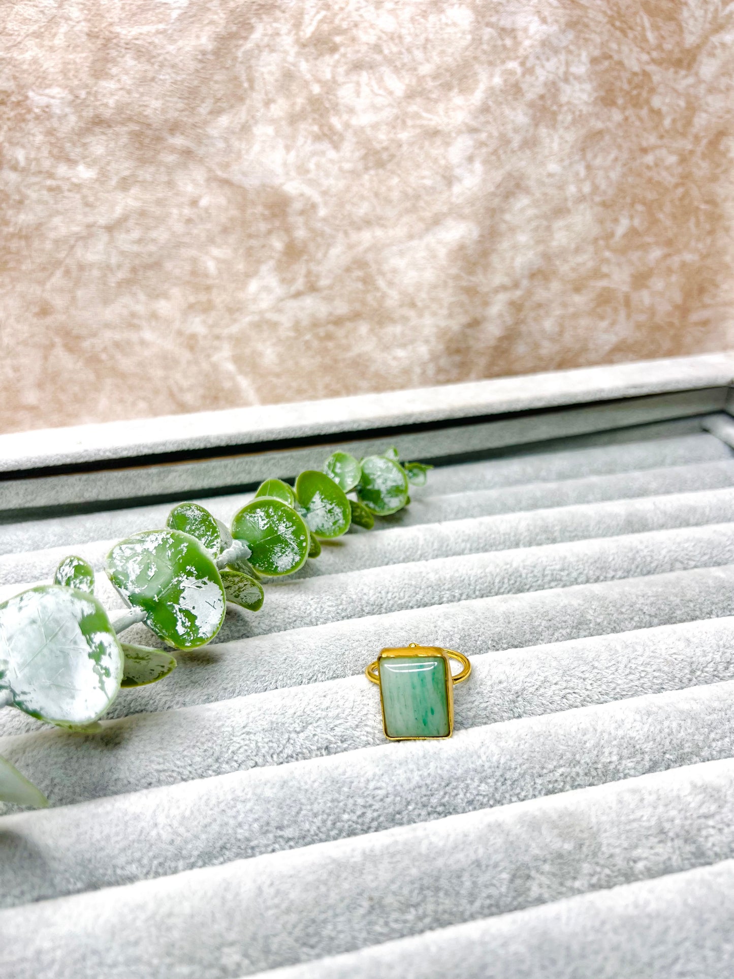 Irish green stone  ring